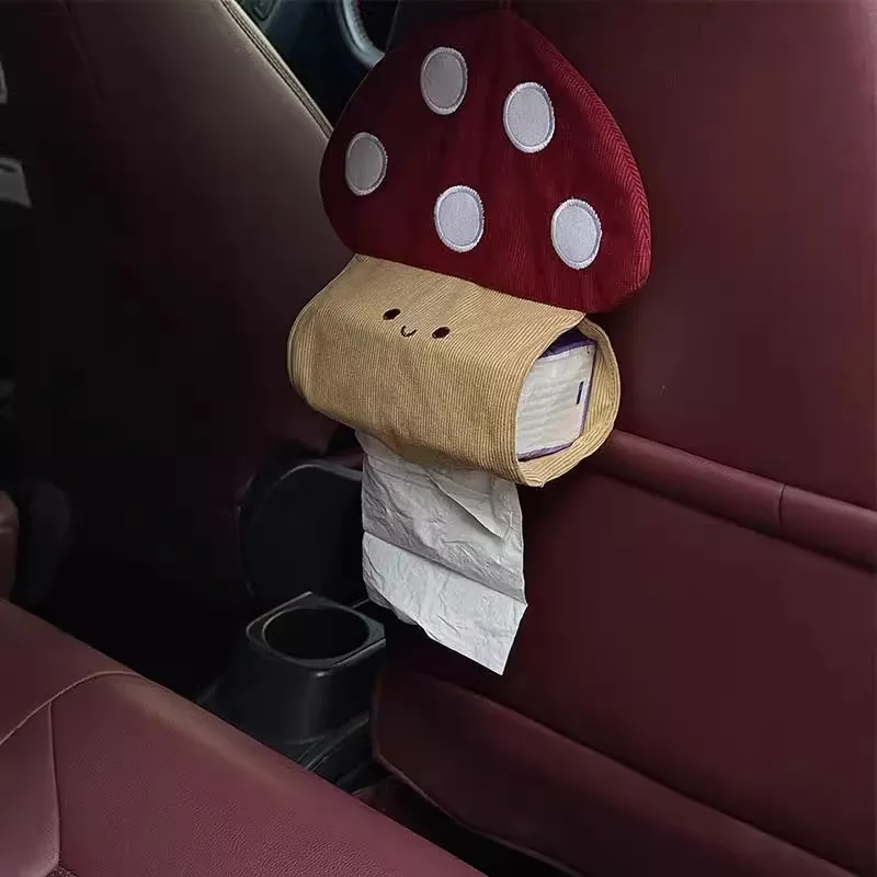 

Car paper box Mushroom towel hanging cute rear towel hanging bag decoration