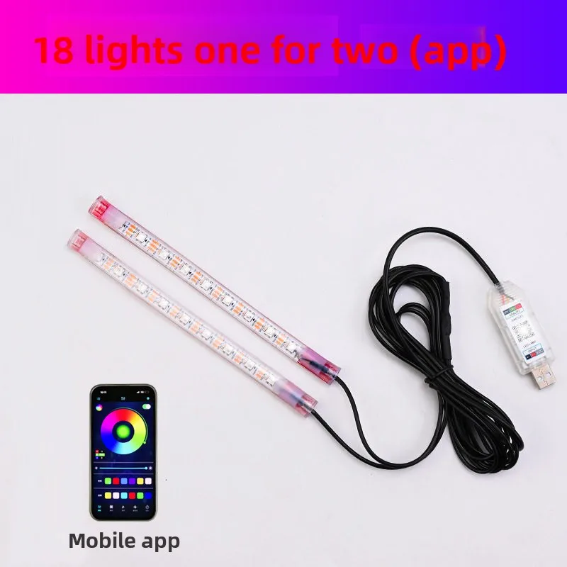 Car Interior LED Atmosphere Light USB Powered Music Rhythm Footwell Lamp Decorative Lighting for Car Interior Decor Night view 6