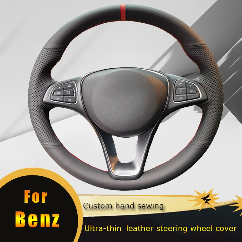 DIY Car Steering Wheel Cover Non Slip Leather For Mercedes Benz A180 A200 B180 B200 C180 C200 C260 C300 E200 E300 CLS260 CLS300