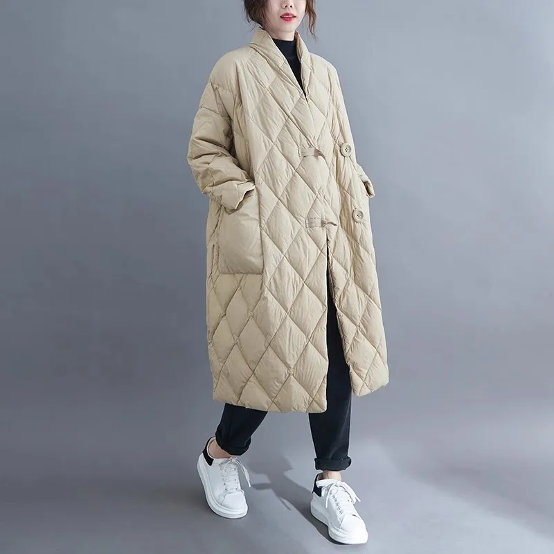 Plus Size 12Okg Winter Women Long Jacket Warm Lady Lightweight Coat Oversized Puffer Parkas Wadded Down Jackets Women 2680