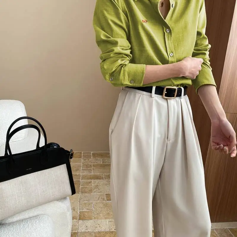 

Embroidered design shirt, spring and autumn casual, versatile long-sleeved new 2025 casual and elegant shirt, loose jacket