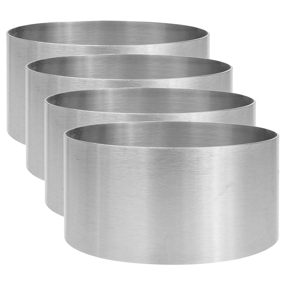 

4 Pcs Baking Mold Adjustable Cake Decorations Round Molds for Household Chocolate Tool Stainless Steel Tart
