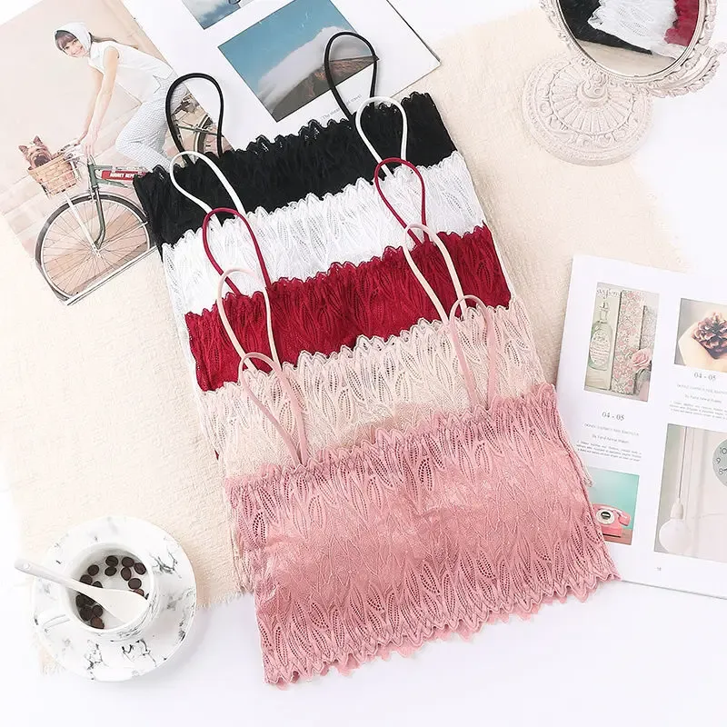  Teenage Girls Lace Training Bras 2024 New Arrival Teens Studnent Underwear Tube Tops Korean Style Wine Red Pink Training Bras 