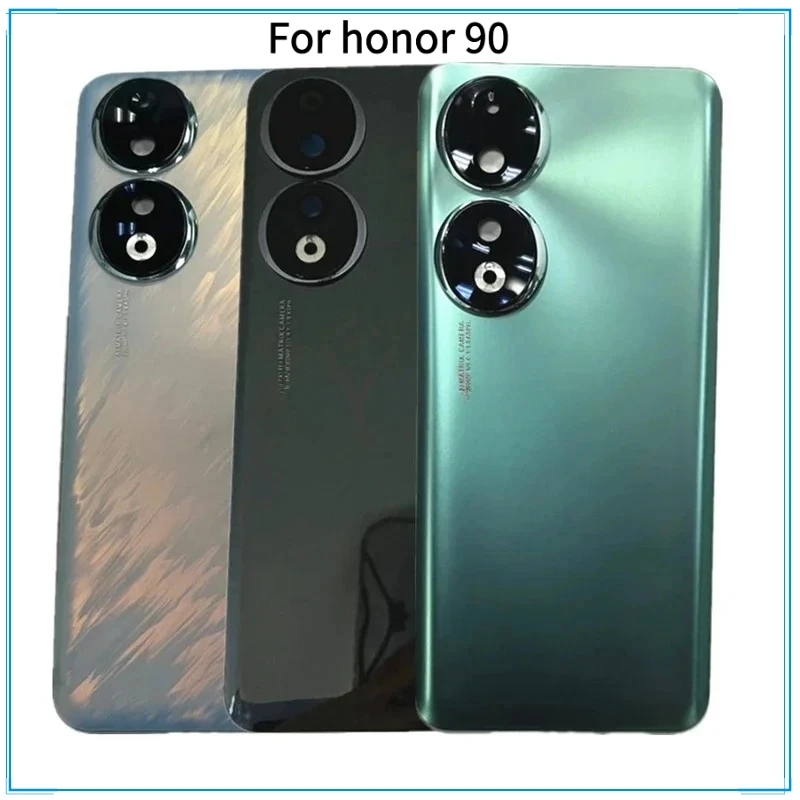 

For Honor 90 Glass backshell Cover Back Glass Door Rear Lid Housing Case + Camera Lens + Adhesive Glue