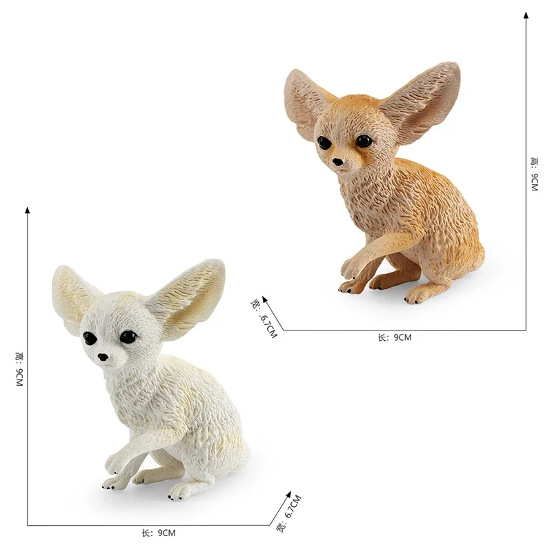 Figuras de raposa selvagem para crianças, fofas, florestas, animais, fennec, raposa, ornamento, brinquedos educativos