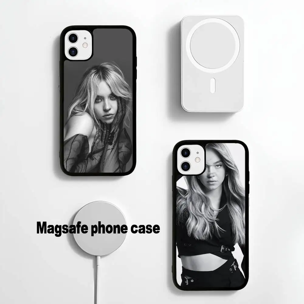 حافظة هاتف سيدني S-Sweeney حافظة مغناطيسية لهاتف آيفون 16 14 13 12 11 15 Pro Max Plus لغطاء الشحن اللاسلكي Magsafe