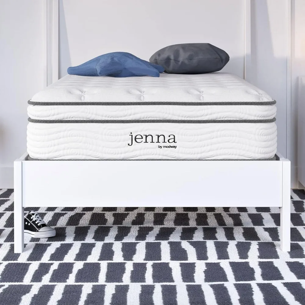 

Двойной матрас Jenna 10 дюймов с внутренней пружиной и пеной с эффектом памяти и катушками индивидуального покрытия.