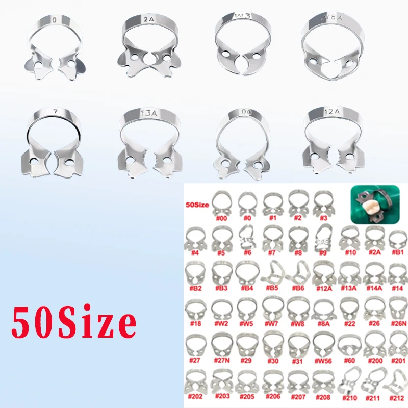 

High Quality Dental Rubber Dam Clamps Endodontic Restorative Barrier Clips Stainless Steel Frame Holder Molar Teeth Materials