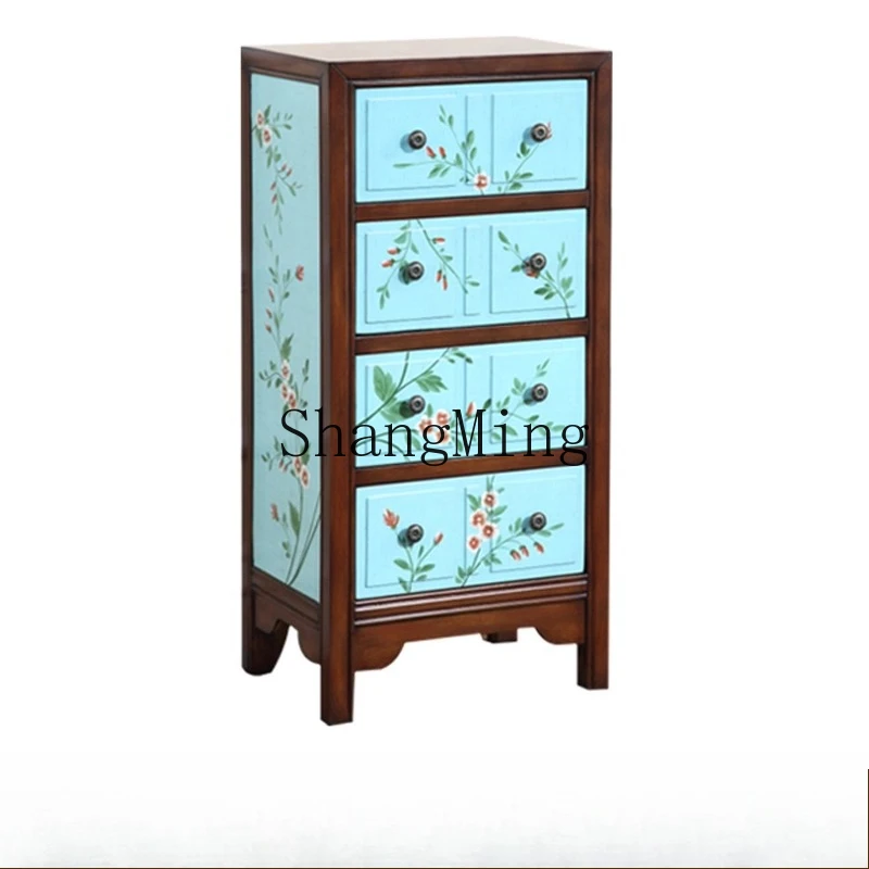 

SM new high-end simple chest retro living room storage storage cabinet bedroom bedside cabinet
