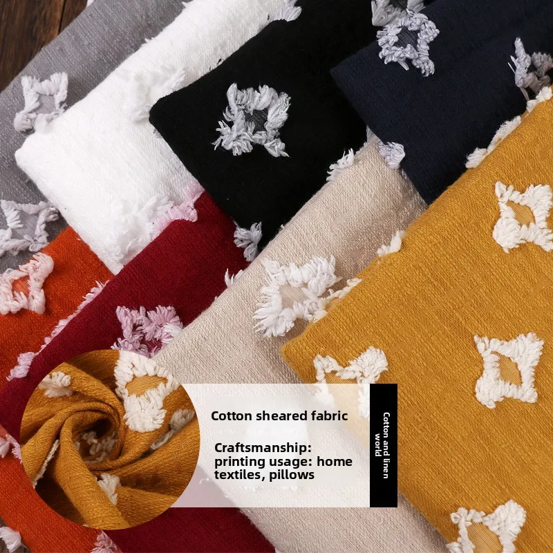 

Хлопково-льняная ткань с бамбуковым узлом для домашнего текстиля, подушки, модная одежда, разноцветная удобная ткань, шитье своими руками на метр