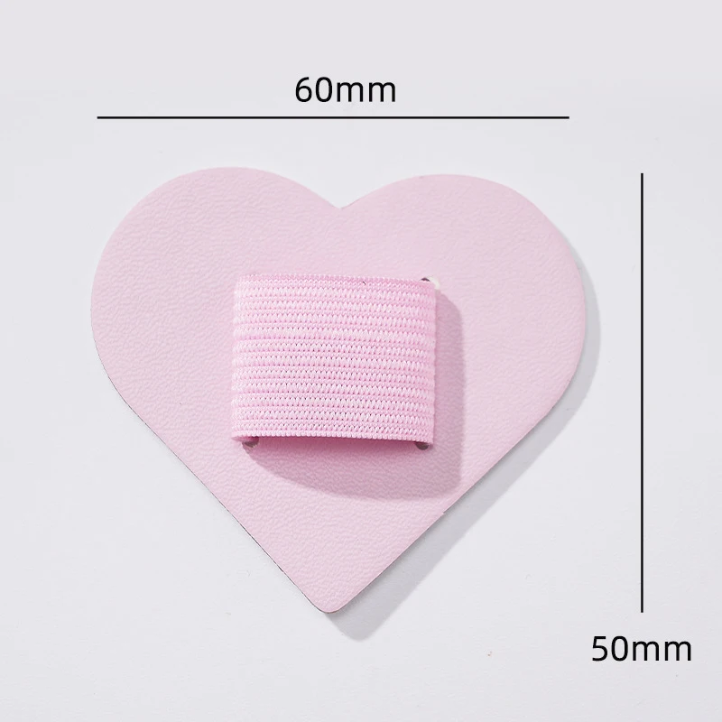 Creative Heart Self-Adhesive Pen Holder Fashion Cute Pencil Holder Convenient Multicolor Elastic Loop Cover Ring Pencil Holder