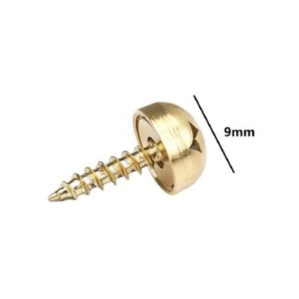 Solid Brass Decorative Mirror Screws With Ornamental, Flat Head Self‑Tapping Fasteners, Stylish Hardware For Mirror