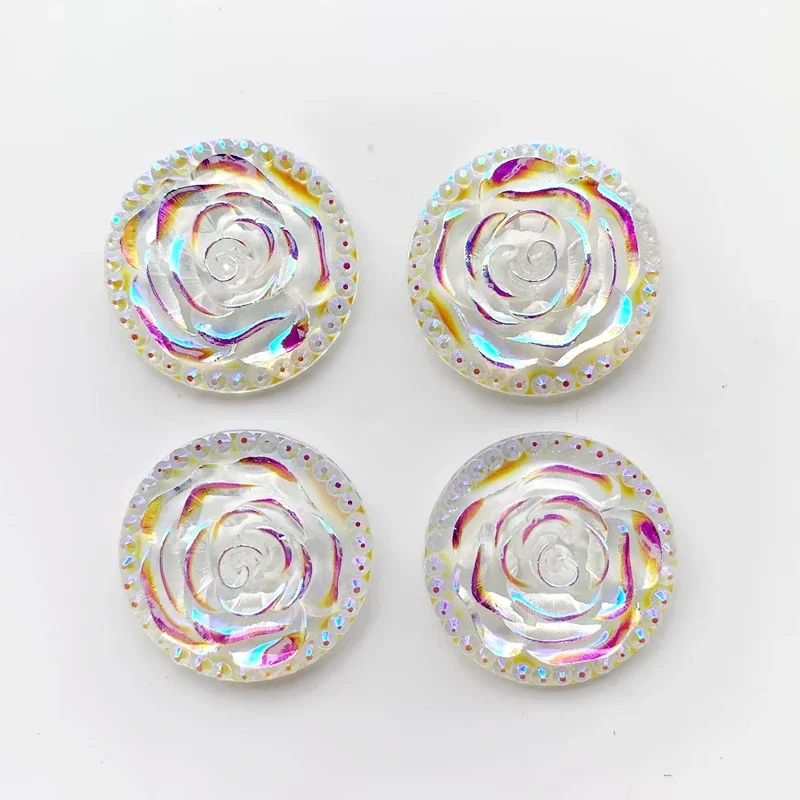 Wholesale 96pcs 26mm Flowers Flat back Rhinestone Diamonds Resin button wedding embellishment bow DIY jewelry accessory -18W185