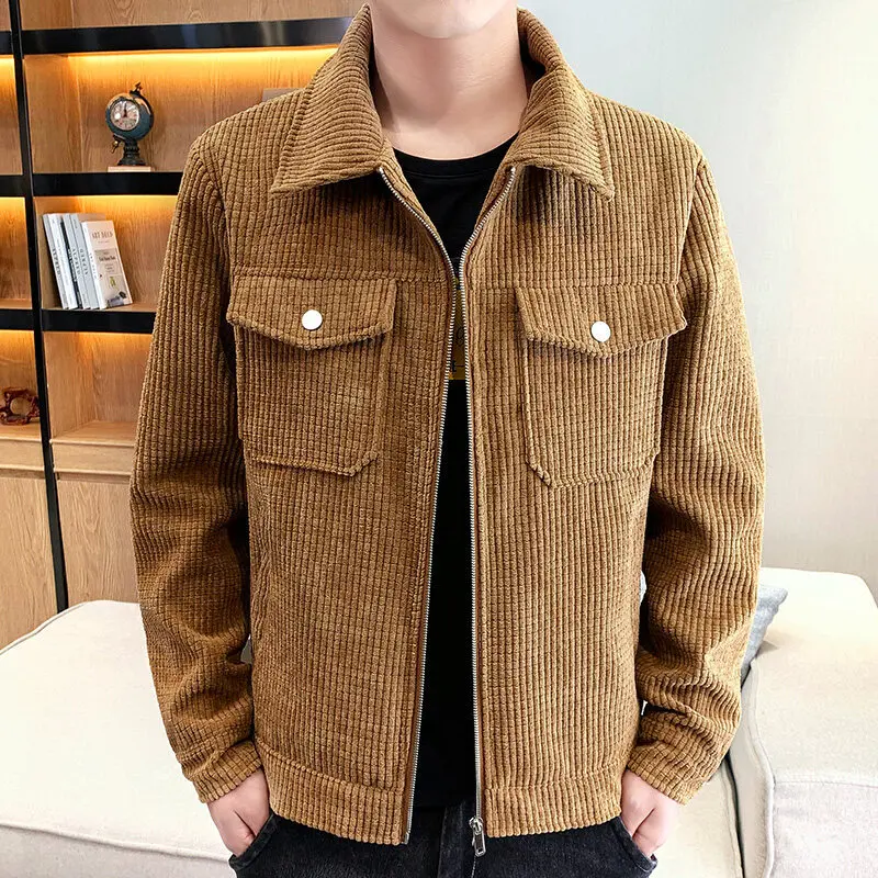 

2026 Men's Spring New, Casual, Corduroy Solid Jacket