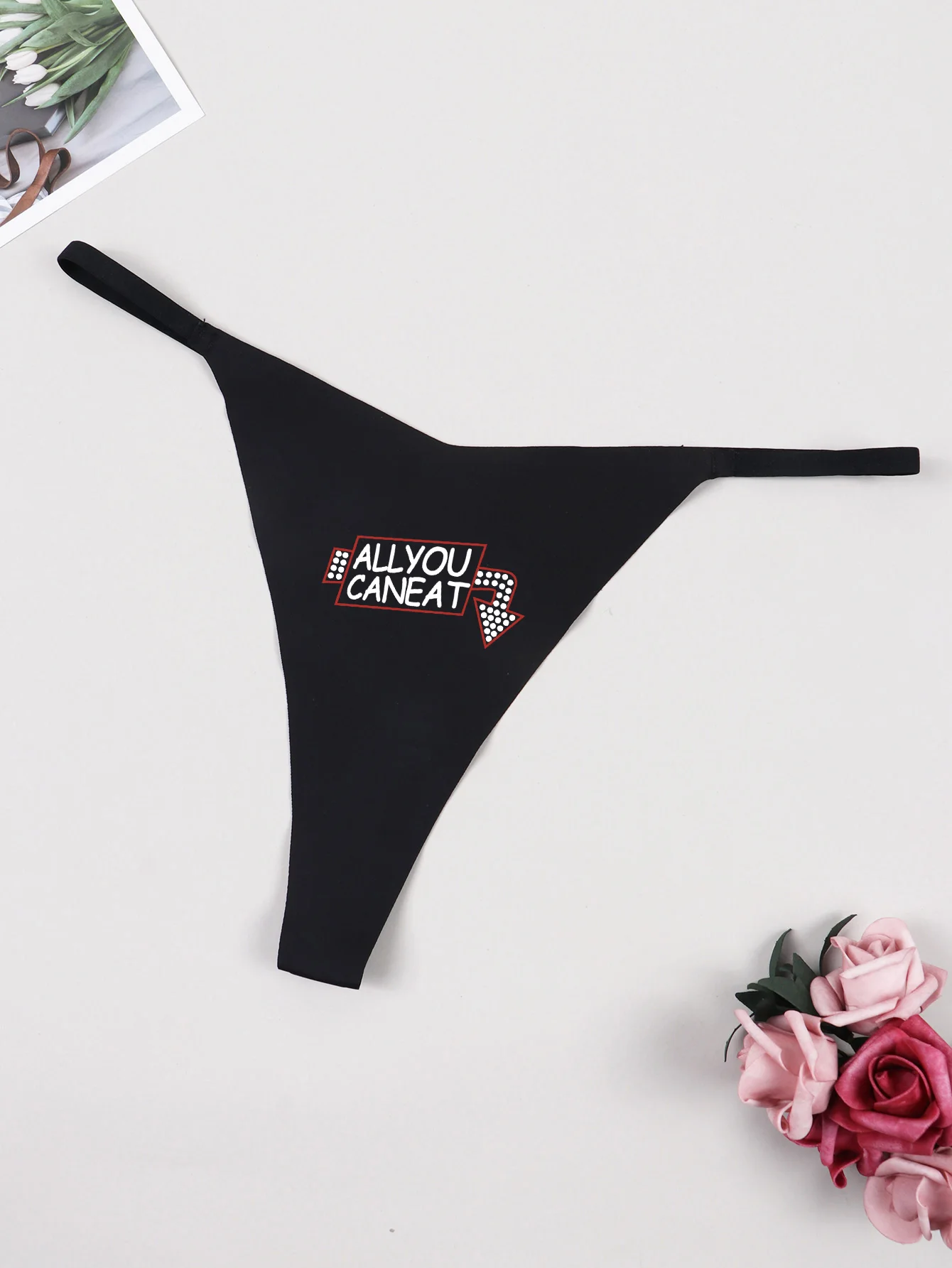 Varsbaby G-string Panties with Glow-in-the-dark Prints Thong Women Sexy Low Waist Seamless T-back Bikini Femlae Underwear