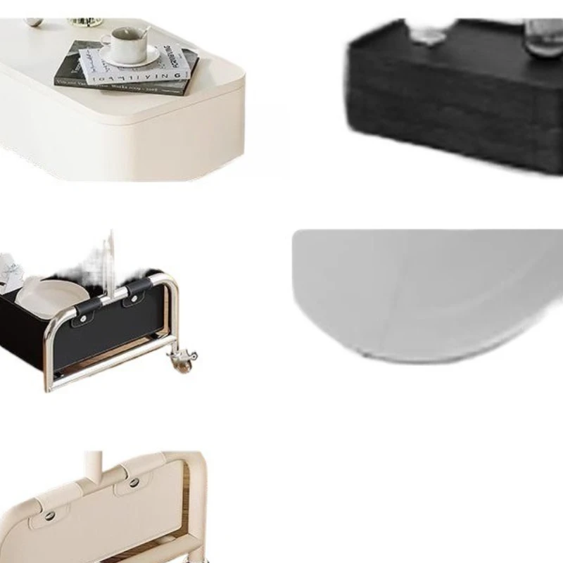 

Movable side few, antique cart in the living room, next to the wrought iron sofa, light luxury