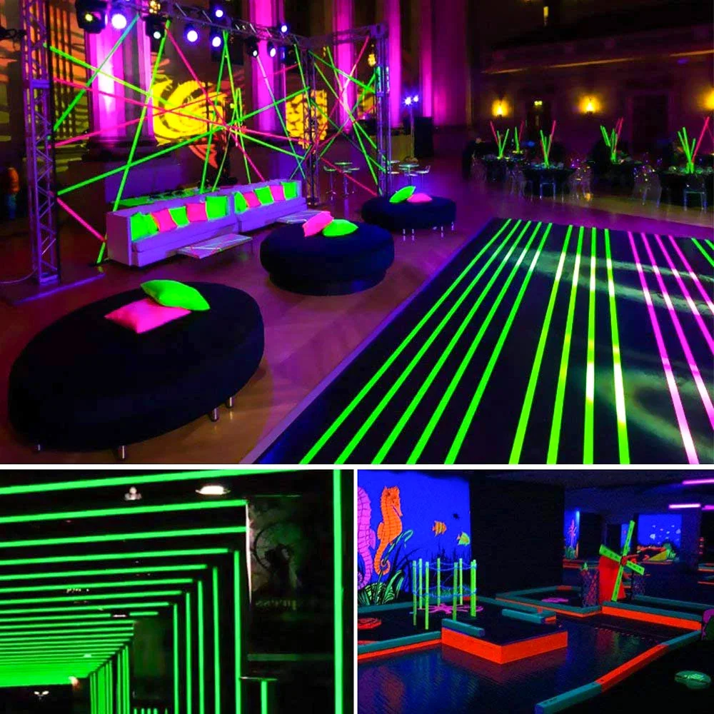 5PCS Lot UV Cotton Luminous Adhesive Cloth Masking Tape Neon Gaffer Colored High Viscosity Black Light for Party Room Decoration