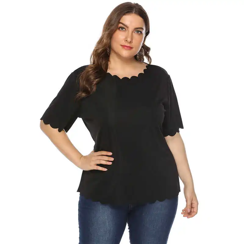 T-shirt casual taglie forti da donna estiva Street Sle vestibilità ampia Top colorato Top da donna di grandi dimensioni rotondo Ne ort Sve