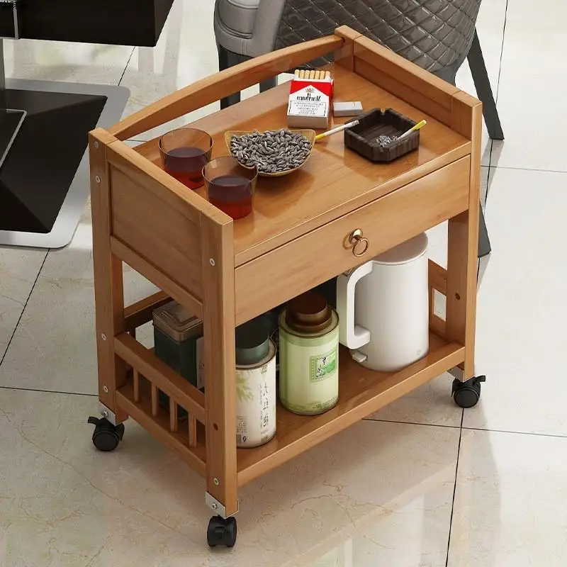 

Mahjong table edges, corners, small multifunctional shelves, movable small carts, simple multi-layer Chinese tea rack