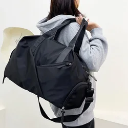 Bolsa deportiva multifunción para gimnasio, bolso de viaje, bolsa húmeda y seca, bandolera de hombro para natación, bolsa de entrenamiento de fin de semana, color negro