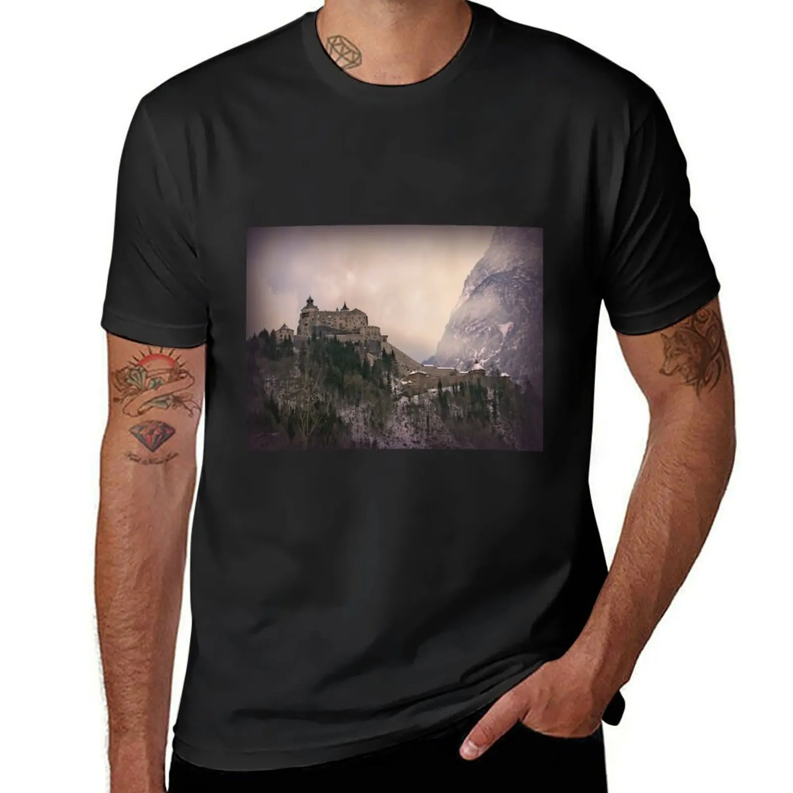 Hohenwerfen Burg, Austria T-Shirt vintage clothes customs plus size tops graphics T-shirt men