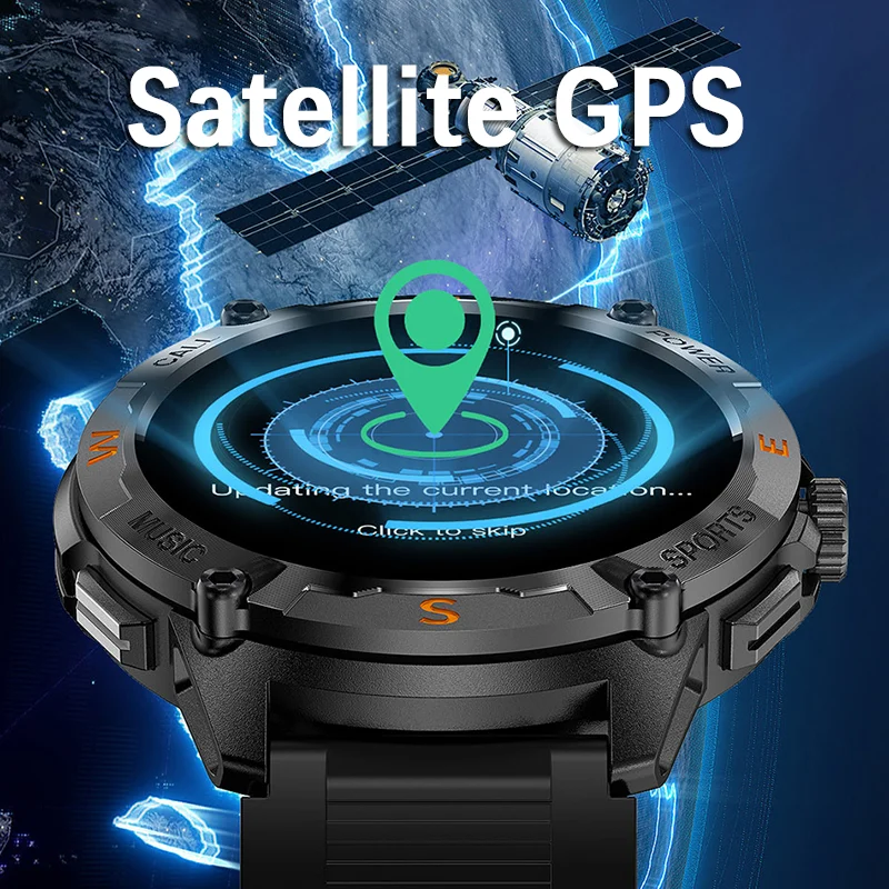 2025 neue Smartwatch für Herren, GPS, 1,43 Zoll HD-AMOLED-Bildschirm, zeigt immer Zeit, Herzfrequenz, wasserdicht, Outdoor-Sport, BT-Anruf, Smartwatch