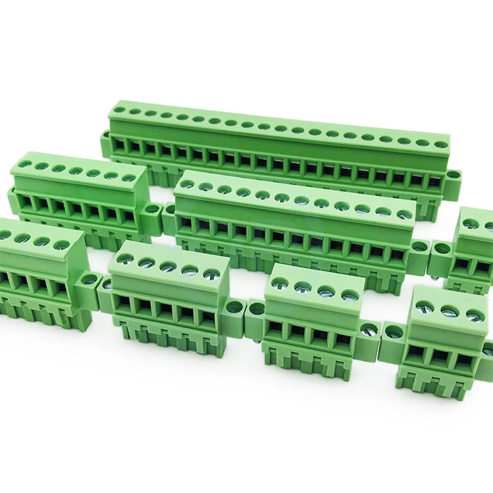 (10 pcs) KF 2EDGKAM 5.08mm 5.0mm Plug-in Terminal Block 15EDGKAM 5.0/5.08 Upright Side Entry Plug with Ear Flange 2-24Pin
