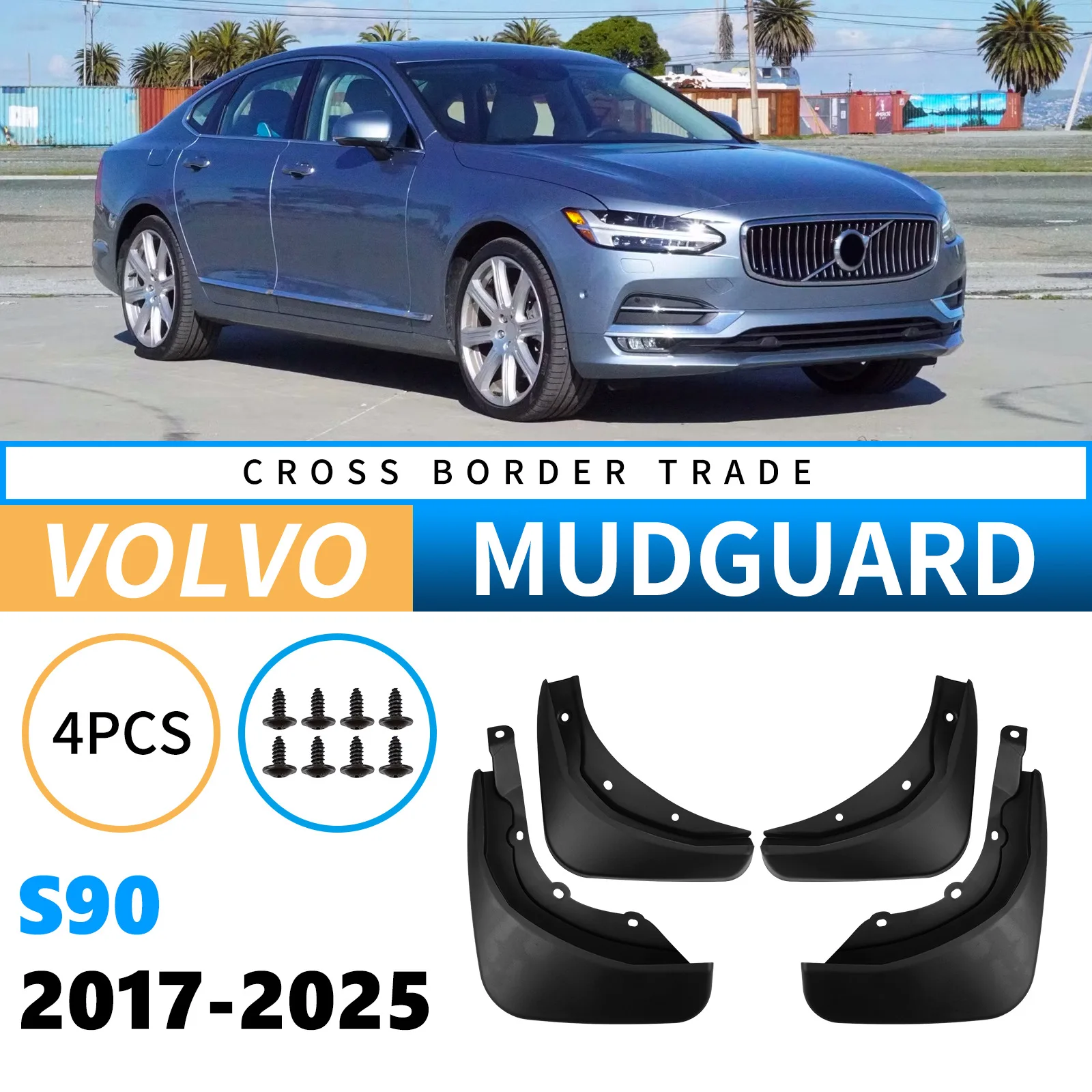 

Car Auto Splash Guards Mud Flaps Fender Mudguard for Volvo S90 2017–2025 Wheel Arches Anti Splash Protection