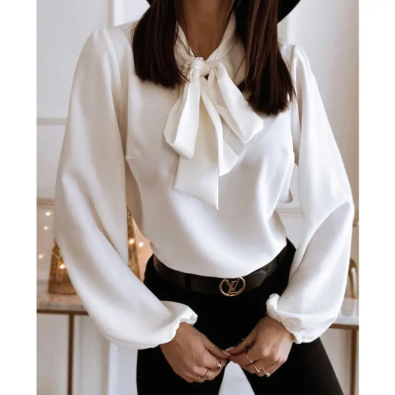 

New Women's Profional Pure Color irt Commute Sle Polyester Fiber Long Sve Form-Fitting Busin irt