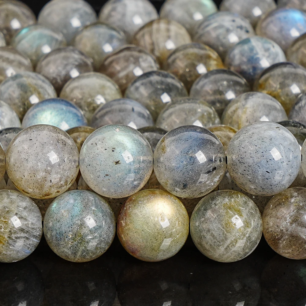 

Большие свободные бусины из натурального серого лабрадорита 10 мм, мигающие желтые светлые круглые бусины из драгоценных камней для роскошных эффектных изготовлений ювелирных изделий