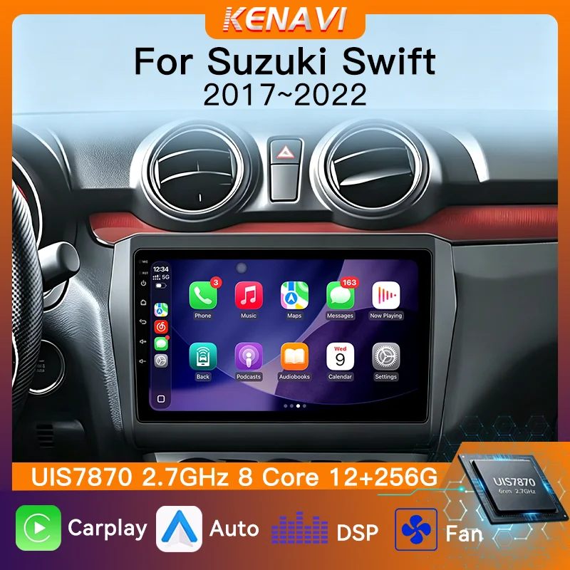 UIS7870 Car Stereo Radio Wireless Carplay Android Auto For Suzuki Swift 2017‑2022 GPS Center Multimedia Player FM RDS Head Unit