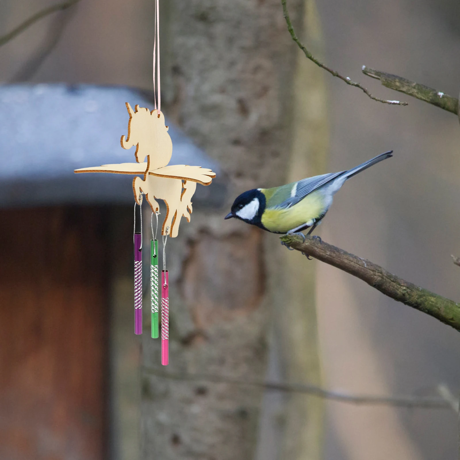 

1 комплект, набор деревянных колокольчиков «сделай сам», незавершенные красочные трубки, подвесное украшение для внутреннего и наружного сада, балкона, поделки
