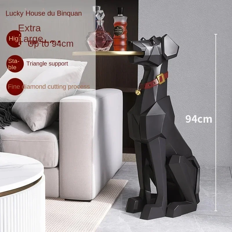 Standing Dog Ornament Creative Storage Tray Abstract Artwork Light Luxury Decorative Item Diamond-cutting Craftsmanship