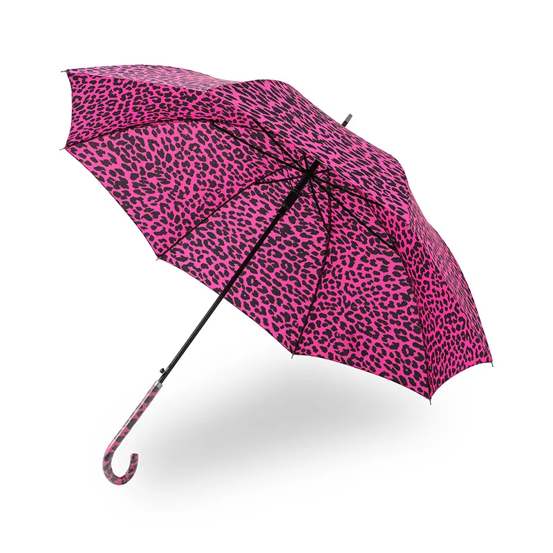 Leopard Print Automatic Umbrella Trend Folding Clear Umbrella