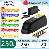 EU Stock Hailong Electric Bike Battery 48V 15/20/25AH 52V 20AH 21700 Cell Downtube Battery 35A BMS For 100W-1600W Motor EBike