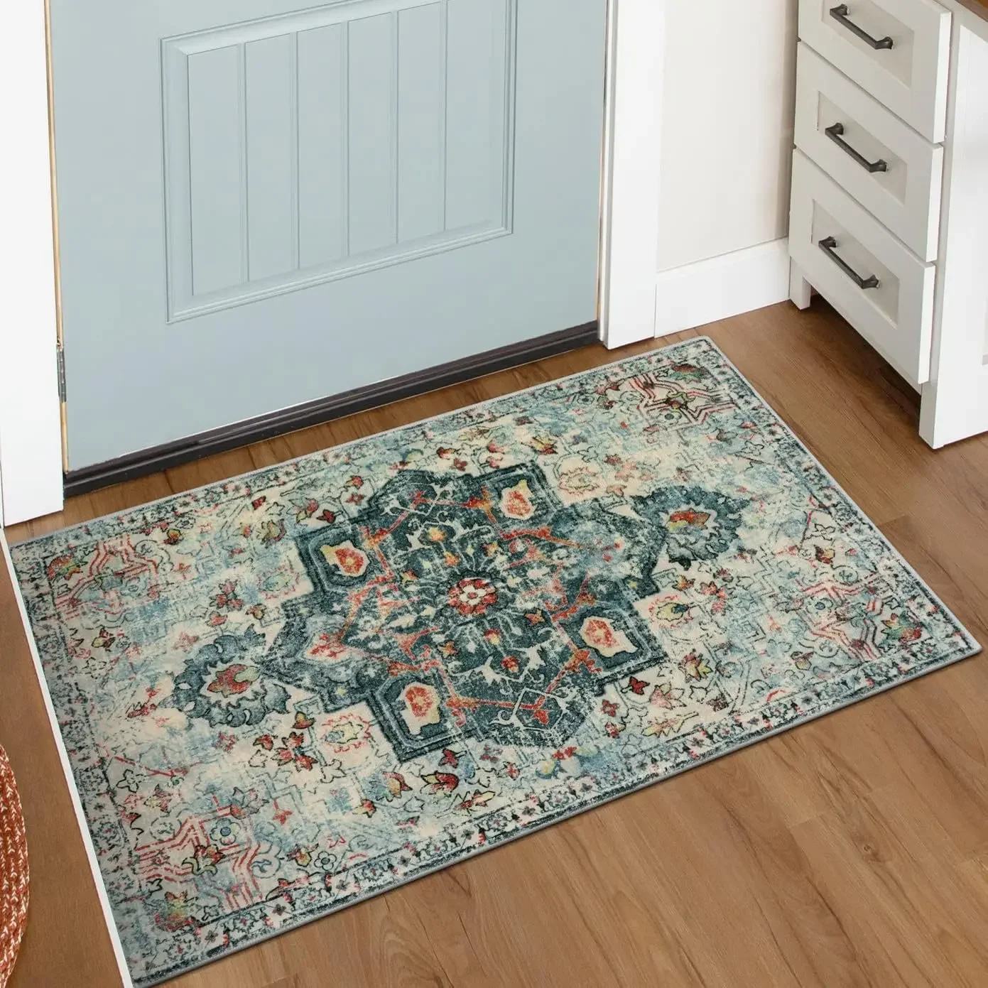 Bathroom non-slip retro Persian ethnic wind floor mat household bathroom floor mat water absorption quick drying