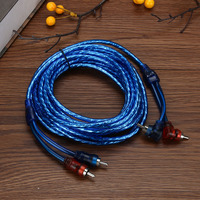 Car Amplifier Cable Installation Wiring 2 RCA to 2 RCA Plug Copper Wire Vehicle Digital Stereo Hi-fi Audio Cable 5m Accessories