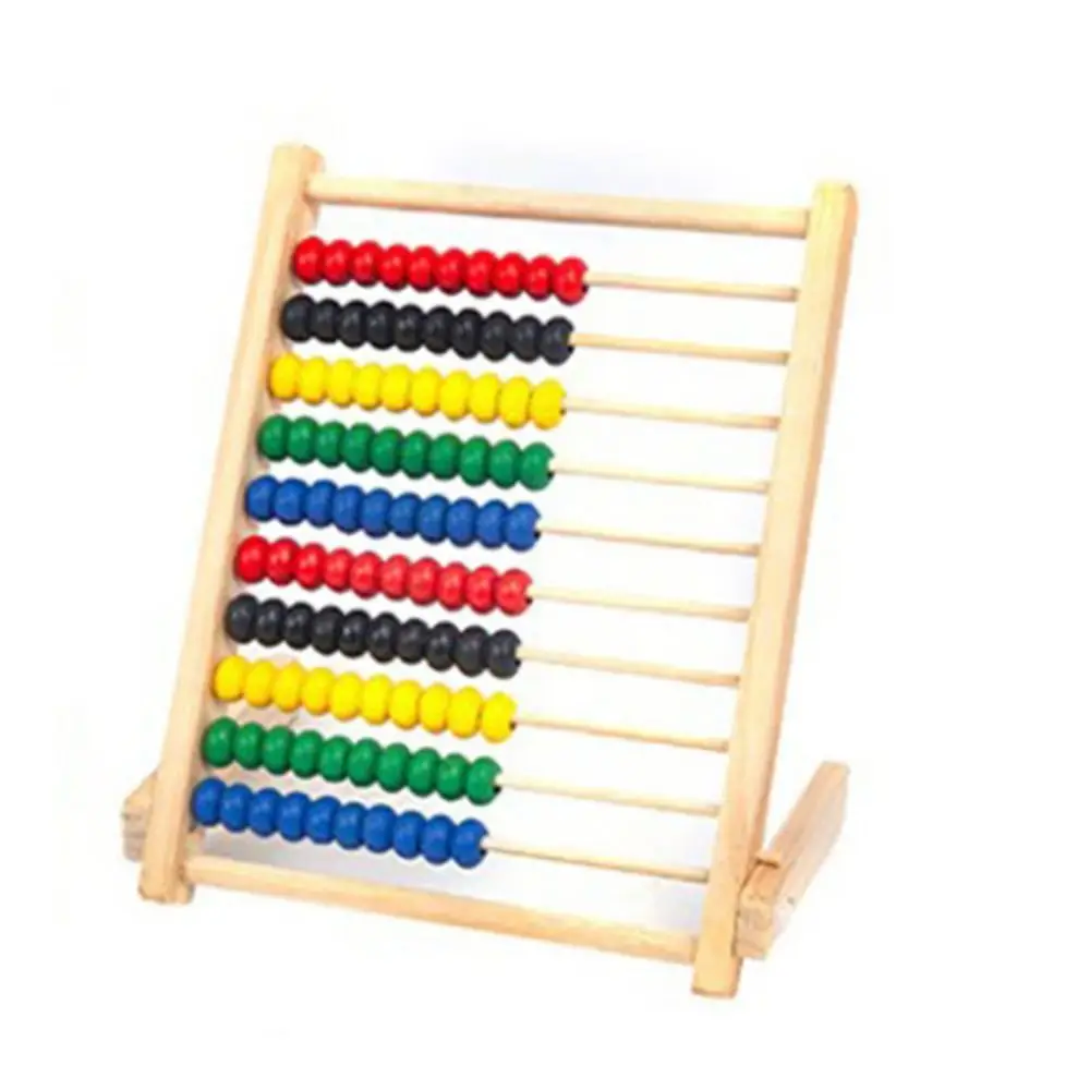 Wooden Wooden Abacus Red Blue Yellow Educational Calculation Rack Intelligence Development Hobbies Calculation Bead Kid Toys