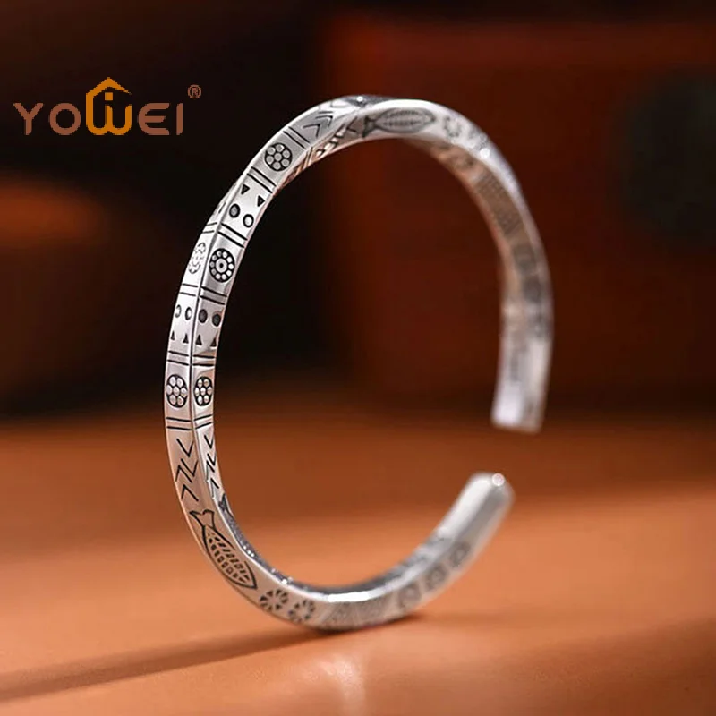 LatestVintage Bangle For Men Women Mobius Twisted Cuff Bracelet Unisex Casual Pulseira Gents Jewelry Mobius Ring Totem Bracelet