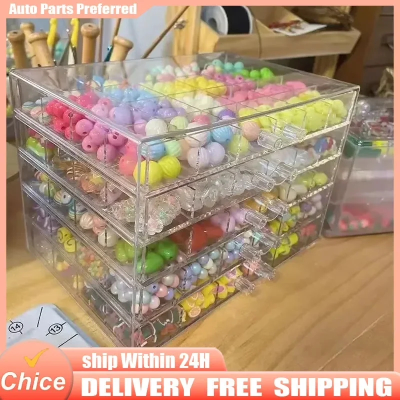 

New Transparent Crystal Bead Storage Drawer Jewelry Organizer DIY Craft Material Box For Home Office Crafts And Hobbies