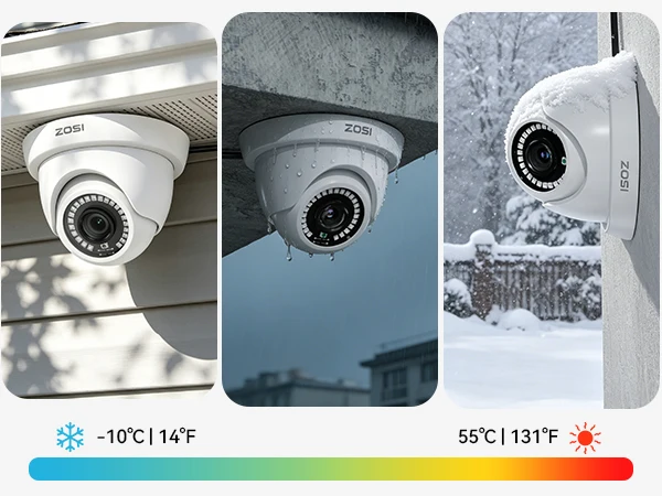 ZOSI 8CH 1080P Wired Security Camera System H.265+ 8CH 5MP Lite HD CCTV DVR Recorder 2MP Indoor/Outdoor Dome Surveillance Camera