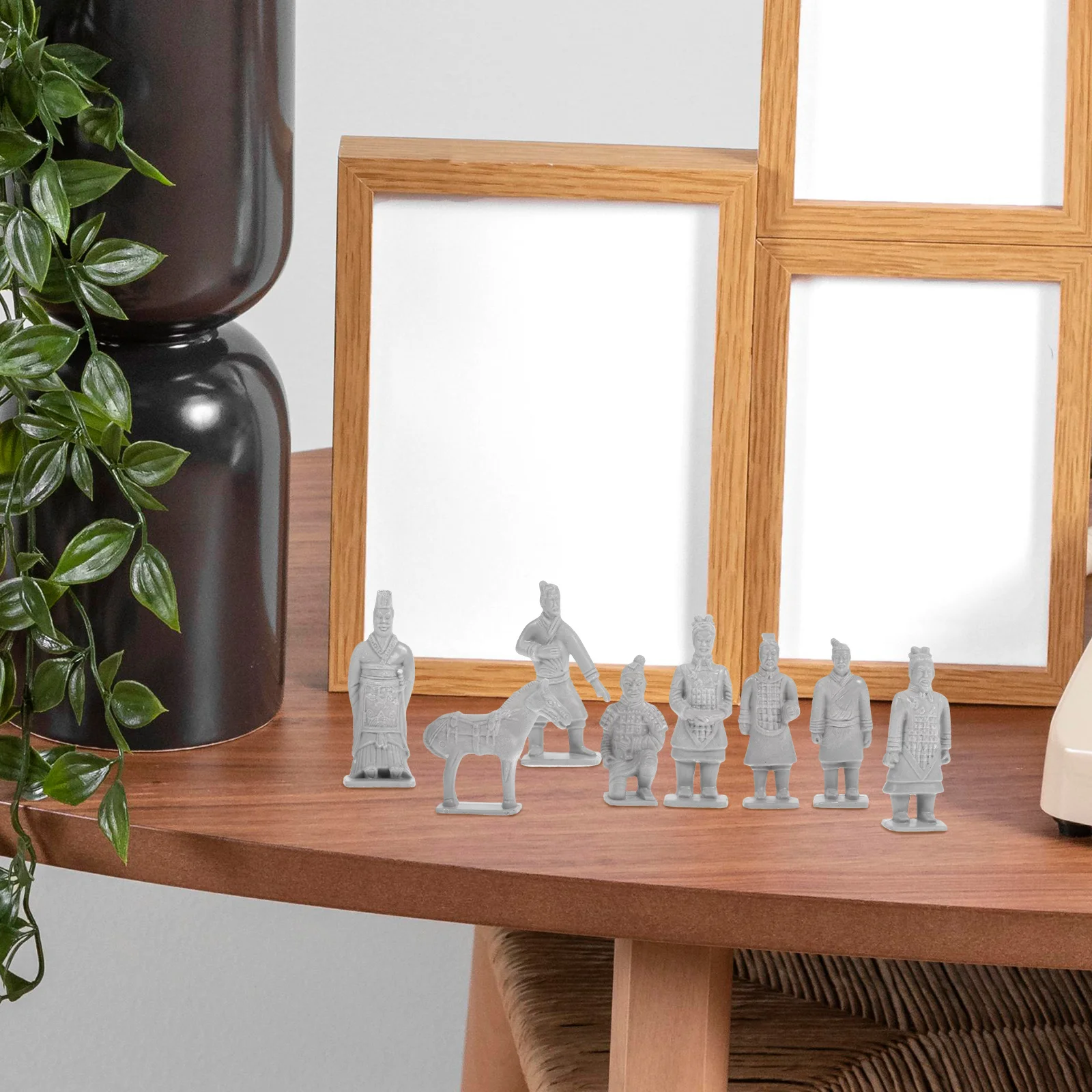 

8pcs Mini Terracotta Warriors PVC Ancient China Statues Soldiers Set Deskto Decorations Terrarium Decor Diorama Supplies