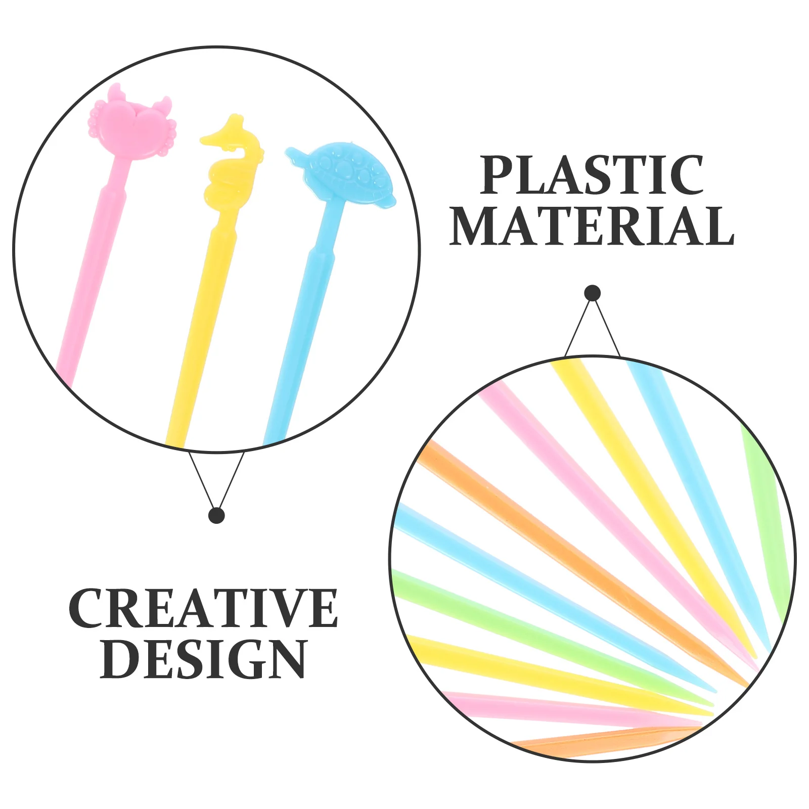 

40Pcs Cartoon Fruit Picks Plastic Food Tasting Picks for Cake Dessert Appetizer Snacks Reusable Party Supplies Decorative Fruit