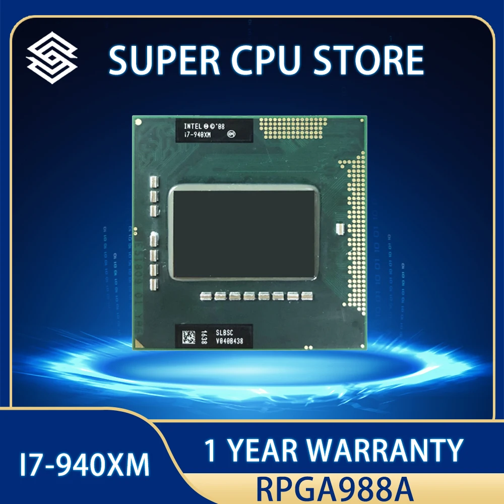 Intel Core i7-940XM i7 940XM CPU Processor 8M 55W 2.1 GHz Quad-Core Eight-Thread  Socket G1 / rPGA988A