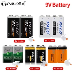 Batteria ricaricabile da 9 V agli ioni di litio 9 Volt 6F22 Ni-MH Ni MH Batteria a corona da 9 V per multimetro KTV Microfono Metal Detector