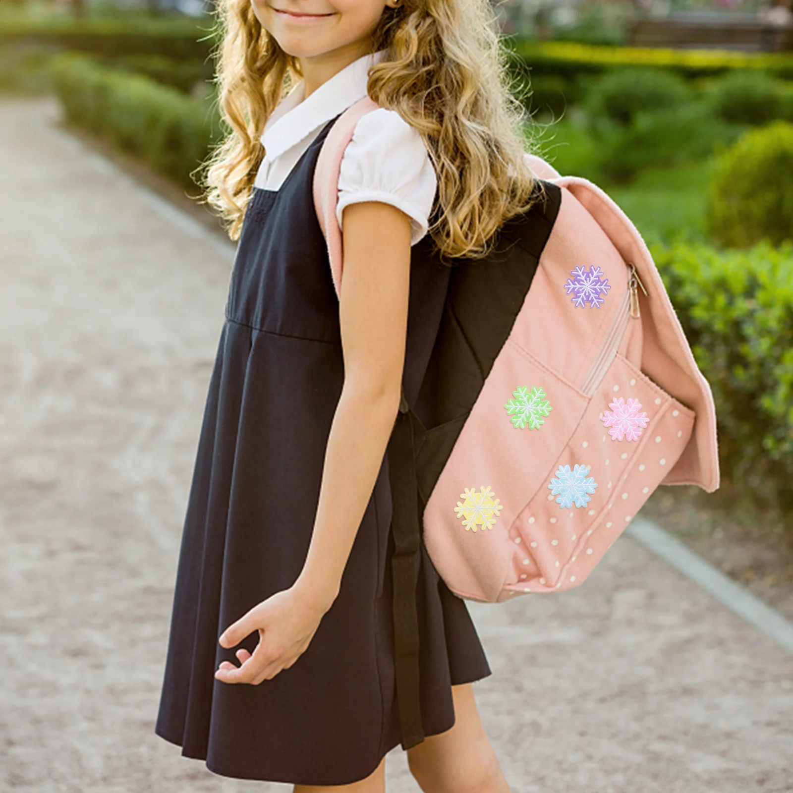 60pcs Snowflake Patches Christmas Appliques Premium Embroidered Iron-On Decorative For Clothing Bags Hats Diy Craft Garment