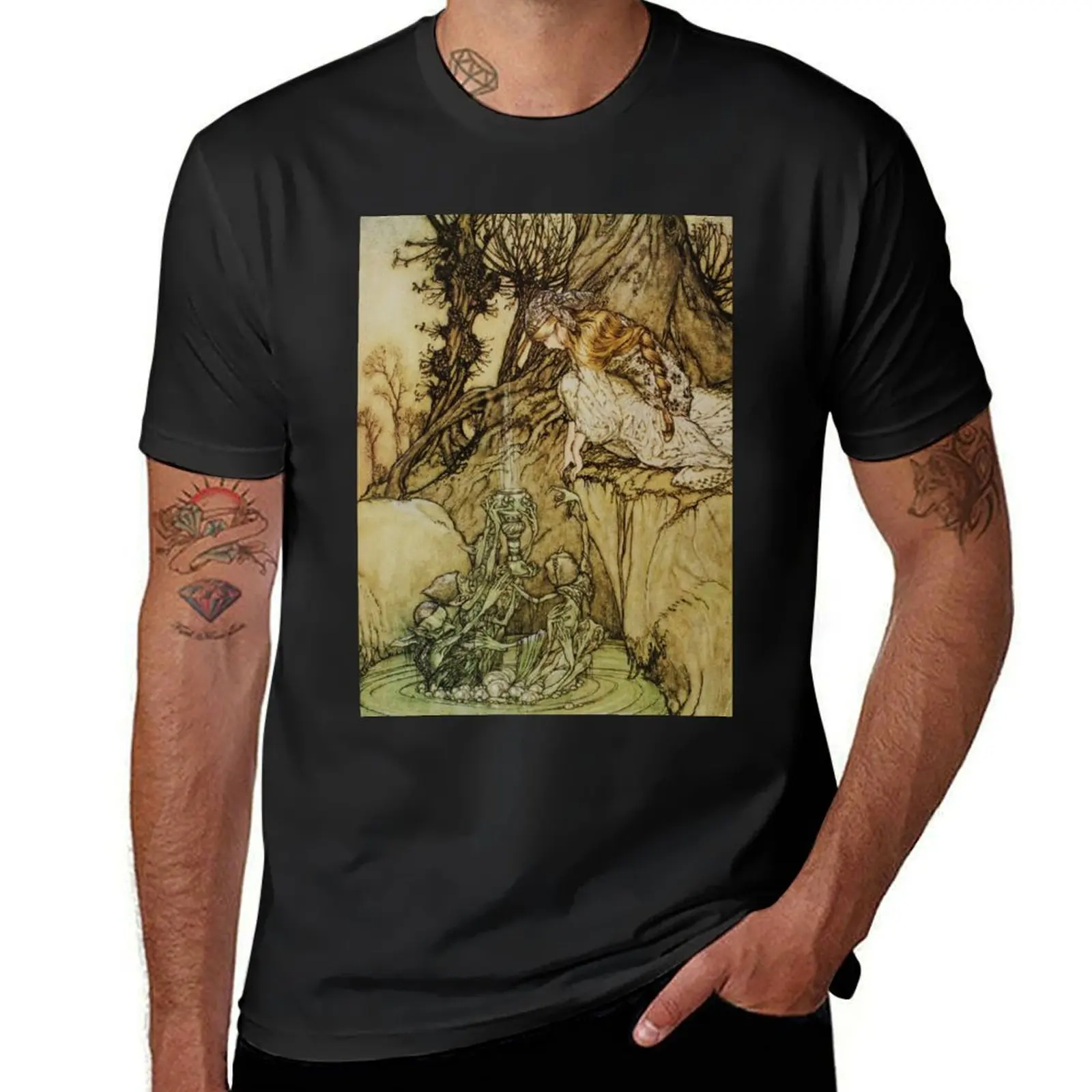 The Magic Cup - Arthur Rackham T-Shirt plus sizes customs funny t shirts for men