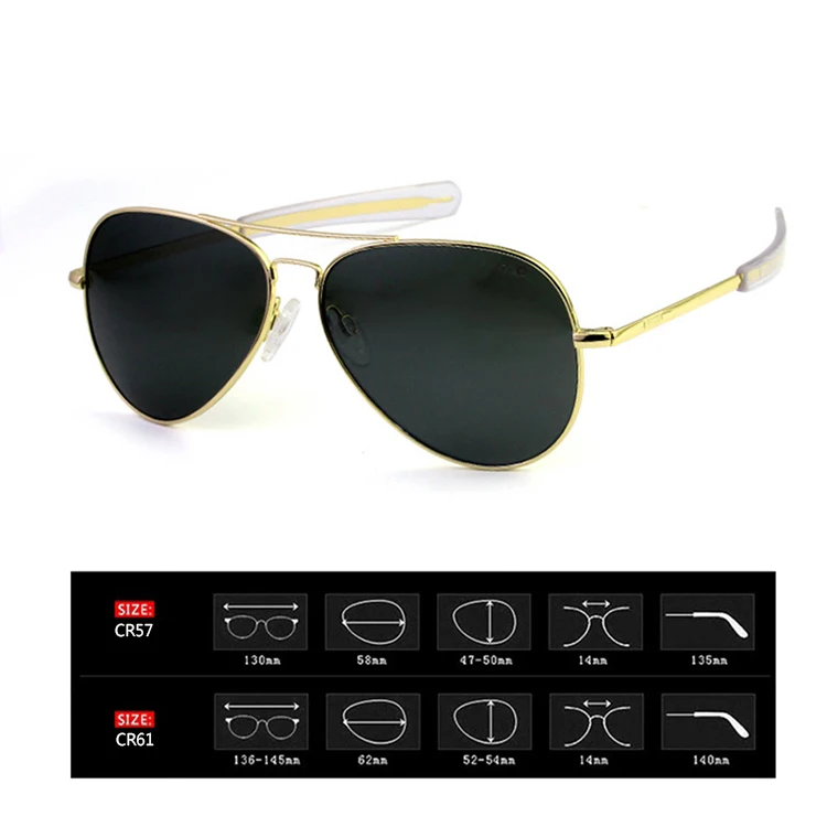 RE Sonnenbrille Mann Amerikanische Armee Militär Luftfahrt Pilot Sonnenbrille Glaslinse Frau Luxusmarke Vintage Metall Titan Rahmen – Detail 8