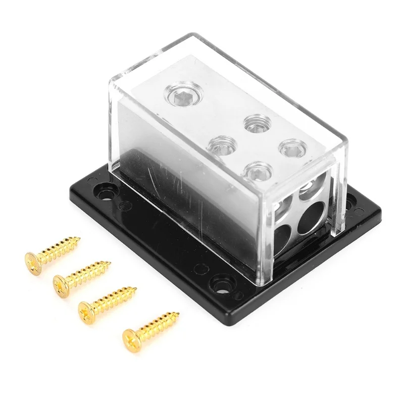 Power Supply Distribution 1x0GA In   4x4GA Out Block Splitter For Car Audio