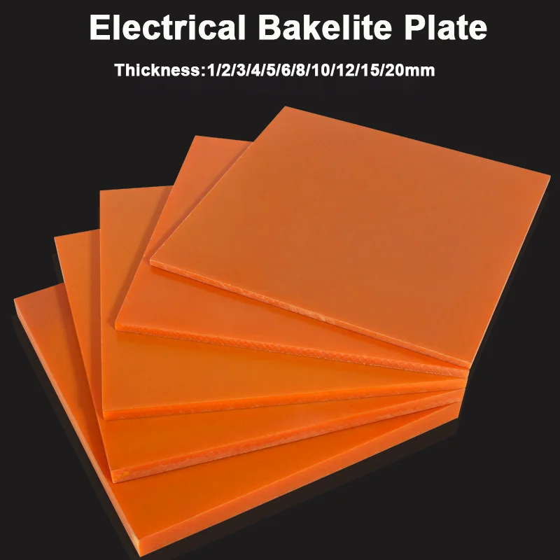 50x50mm 50x100mm 100x100mm~400x400mm Electric Bakelite Plate HighTemperature Resistant Insulation Board 1mm~20mm Thickness